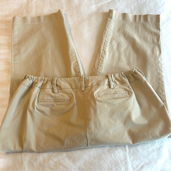 Talbots Capri Pants Khaki Tan Stretch Cropped Straight Leg 16W Petite - Picture 8 of 11